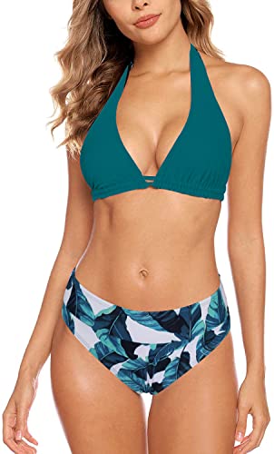 Aidotop Damen Bikini Set Triangel Badeanzug Strand Ties Zweiteiliger Bademode Bikinihose（Dark Green,L von Aidotop