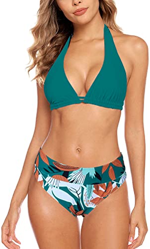 Aidotop Damen Bikini Set Triangel Badeanzug Strand Ties Zweiteiliger Bademode Bikinihose（Light Green,XL von Aidotop