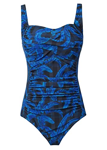 Aidotop Damen Einteilige Badeanzug Monokini Verstellbarer Schultergurt Badeanzüge Falten Bademode Schwimmanzug(XL, 17Plantain) von Aidotop