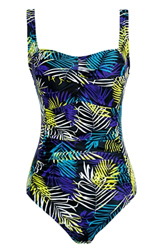 Aidotop Damen Einteilige Badeanzug Monokini Verstellbarer Schultergurt Badeanzüge Falten Bademode Schwimmanzug (14Grass, L) von Aidotop