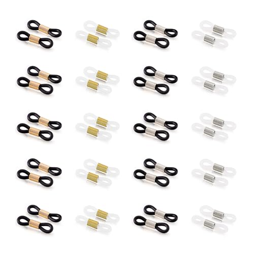 Aidqxbaoer Brillenkette Verbindung, Brillenkettenenden, Brillenkette Anschlüsse, Silikon Brillenverbinder, Halter Brillenkette Enden, 40 Stück von Aidqxbaoer