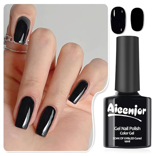 Aieenjor UV Nagellack Schwarz, Schellack Nagellack Schwarz, Manicure Gellack, DIY Gel Maniküre Design, Black Gel Nail Polish 10ML Aieenjor UV Nagellack Schwarz, Schellack Nagellack Schwarz, Manicure Gellack, DIY Gel Maniküre Design, Black Gel Nail Polish 10ML von Aieenjor