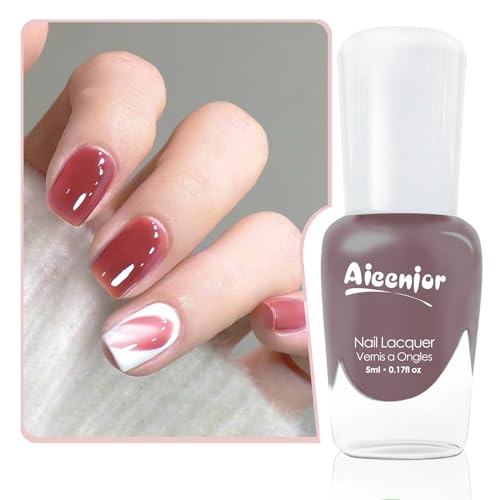 Aieenjor Nagellack Nude Rosa auf Wasserbasis, Abziehbar, Ungiftig Und Schnell Trocknend, Geeignet für Formelle Anlässe Wie Hochzeiten, Jelly Nude Pink Nail Polish 5ml Aieenjor Nagellack Nude Rosa auf Wasserbasis, Abziehbar, Ungiftig Und Schnell Trocknend, Geeignet für Formelle Anlässe Wie Hochzeiten, Jelly Nude Pink Nail Polish 5ml von Aieenjor