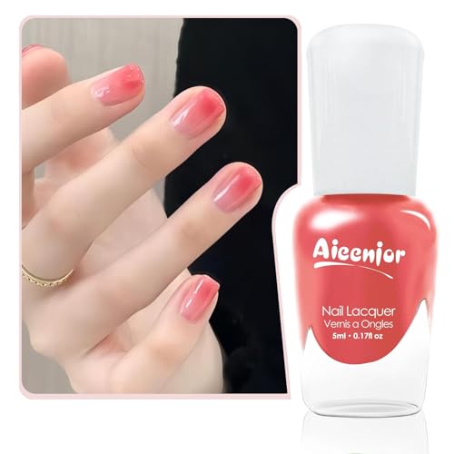 Aieenjor Nagellack Rosa Rot auf Wasserbasis, Abziehbar, Ungiftig Und Schnell Trocknend, Geeignet für Formelle Anlässe Wie Hochzeiten, Jelly Nude Pink Red Nail Polish 5ml Aieenjor Nagellack Rosa Rot auf Wasserbasis, Abziehbar, Ungiftig Und Schnell Trocknend, Geeignet für Formelle Anlässe Wie Hochzeiten, Jelly Nude Pink Red Nail Polish 5ml von Aieenjor