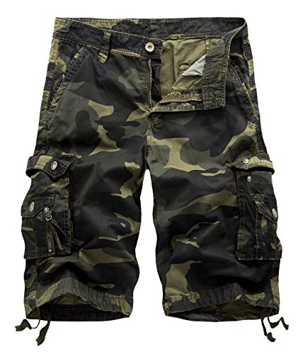 AIEOE Herren Camouflage Cargo Shorts Sommer Bermuda Vintage Casual Kurze Hose Sommerhose Loose-Fit Sport Outdoor Arbeitshosen Freizeithose von AIEOE