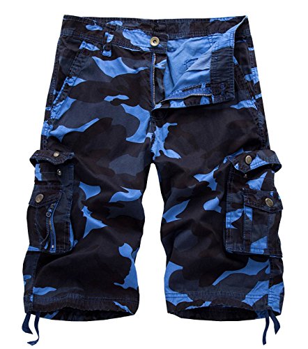 AIEOE Herren Camouflage Cargo Shorts Sommer Bermuda Vintage Casual Kurze Hose Sommerhose Loose-Fit Sport Outdoor Arbeitshosen Freizeithose von AIEOE