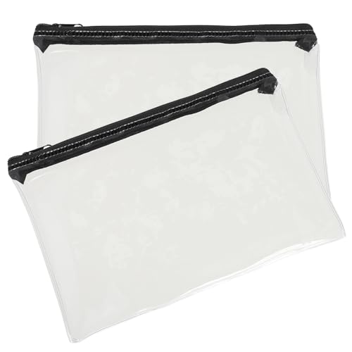 Aifrymne Transparentes Federmäppchen für Prüfungen, 2 Stück, transparentes, strapazierfähiges PVC-Reißverschluss-Federmäppchen für Schule, Büro, Zuhause und Reisen, mattierte Oberfläche von Aifrymne