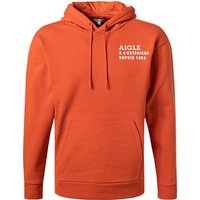 Aigle Herren Hoodie orange Baumwolle unifarben von Aigle