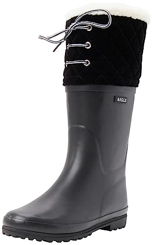 Aigle Mädchen Polka Giboulée Gummistiefel, Schwarz New Black, 35 EU von Aigle