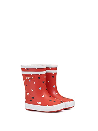 Aigle Unisex Baby Flac F Pt2 Gummistiefel, Mehrfarbig Red Hearts, 22 EU von Aigle