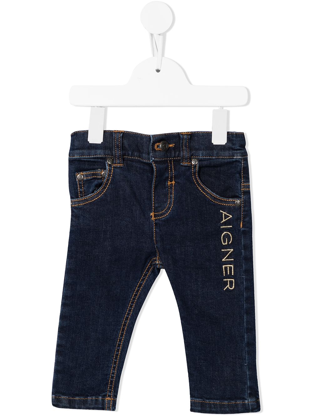 Aigner Kids Gerade Jeans mit Logo-Stickerei - Blau von Aigner Kids