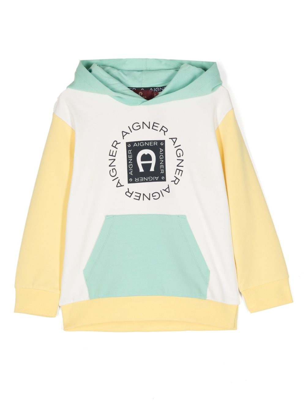 Aigner Kids Hoodie in Colour-Block-Optik - Weiß von Aigner Kids