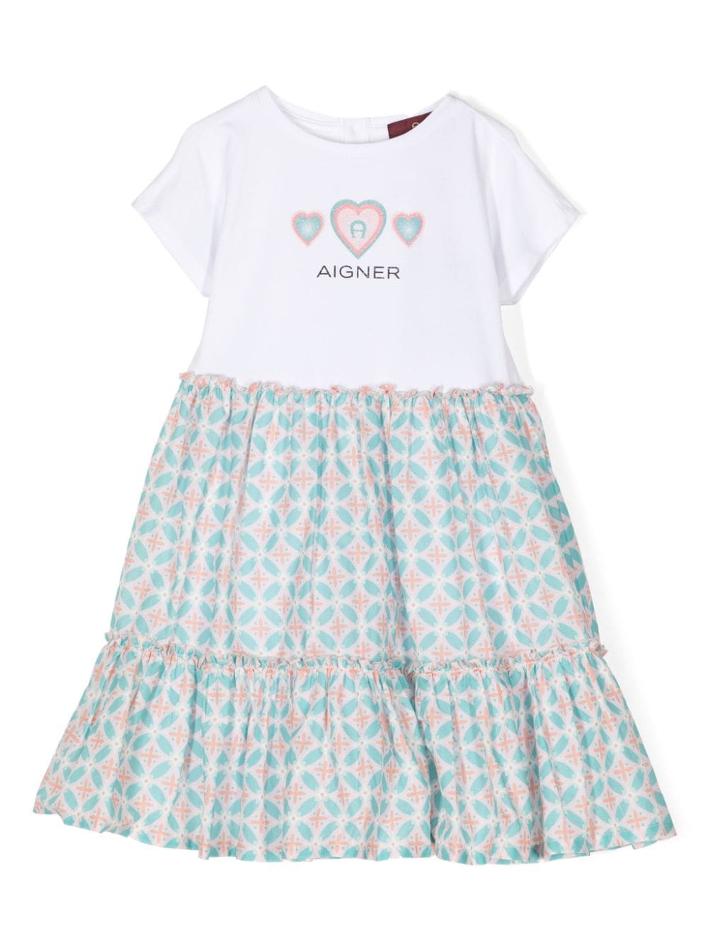 Aigner Kids Kleid mit Herz-Print - Weiß von Aigner Kids