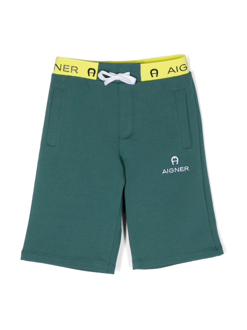 Aigner Kids Shorts mit Logo-Stickerei - Grün von Aigner Kids