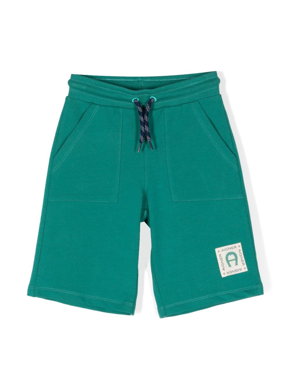 Aigner Kids Bermudas mit Logo-Patch - Grün von Aigner Kids