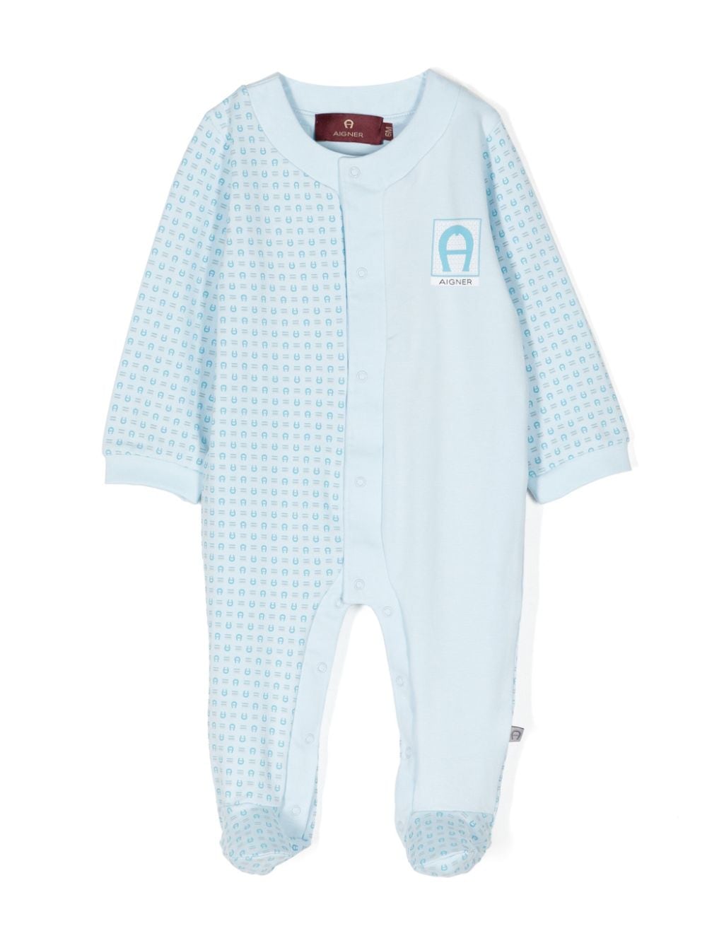 Aigner Kids Pima-Baumwoll-Pyjama mit Logo-Print - Blau von Aigner Kids