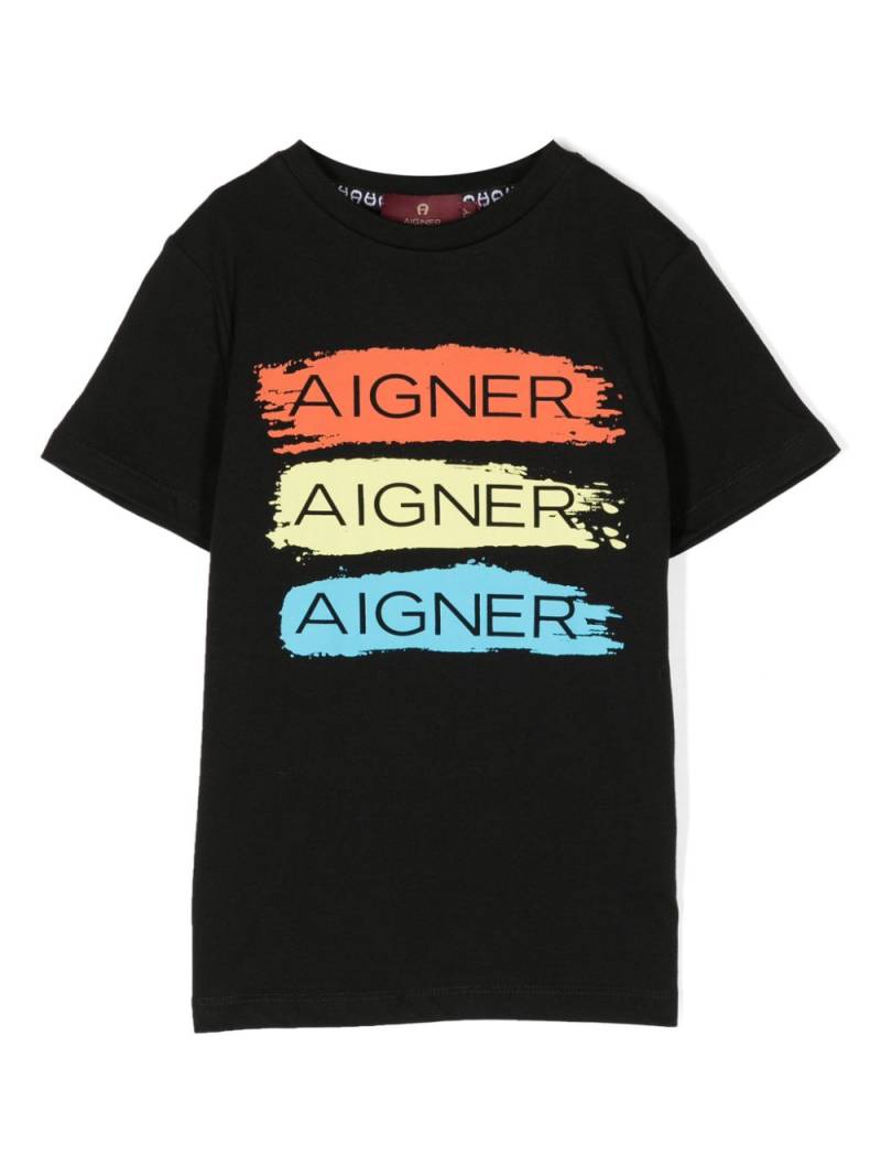 Aigner Kids T-Shirt mit Logo-Print - Schwarz von Aigner Kids