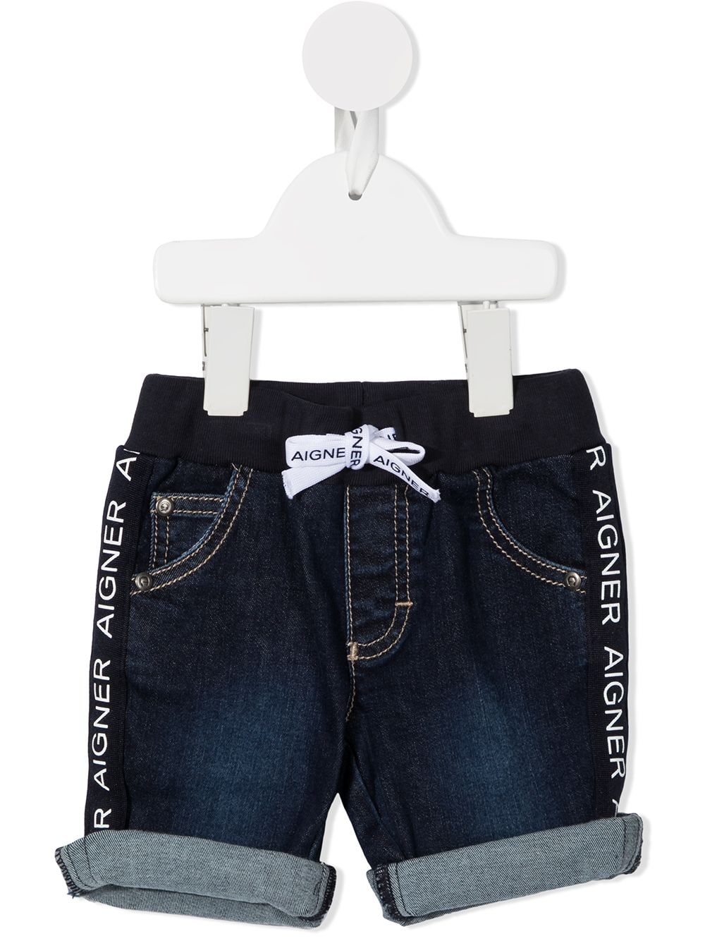 Aigner Kids Jeans-Shorts mit Logo-Streifen - Blau von Aigner Kids