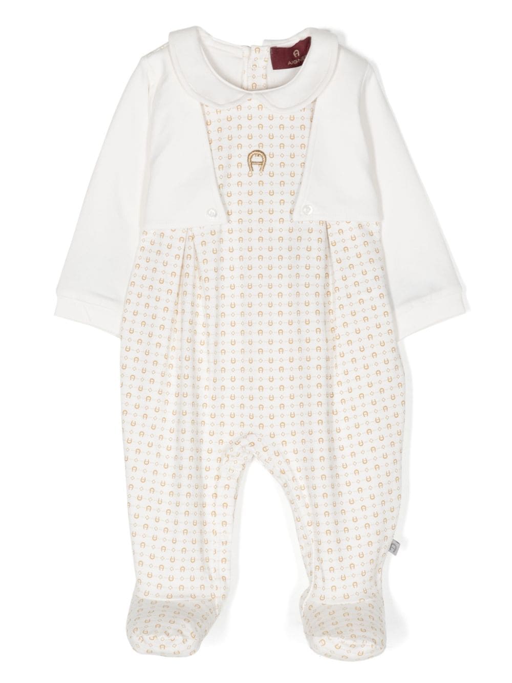 Aigner Kids Strampler mit Monogramm-Print - Nude von Aigner Kids