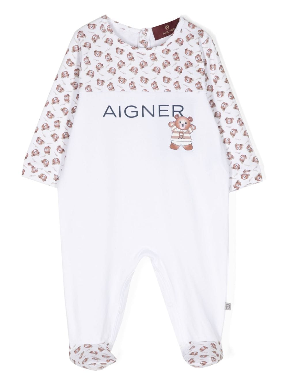 Aigner Kids Pima-Baumwoll-Pyjama mit Teddy-Print - Weiß von Aigner Kids