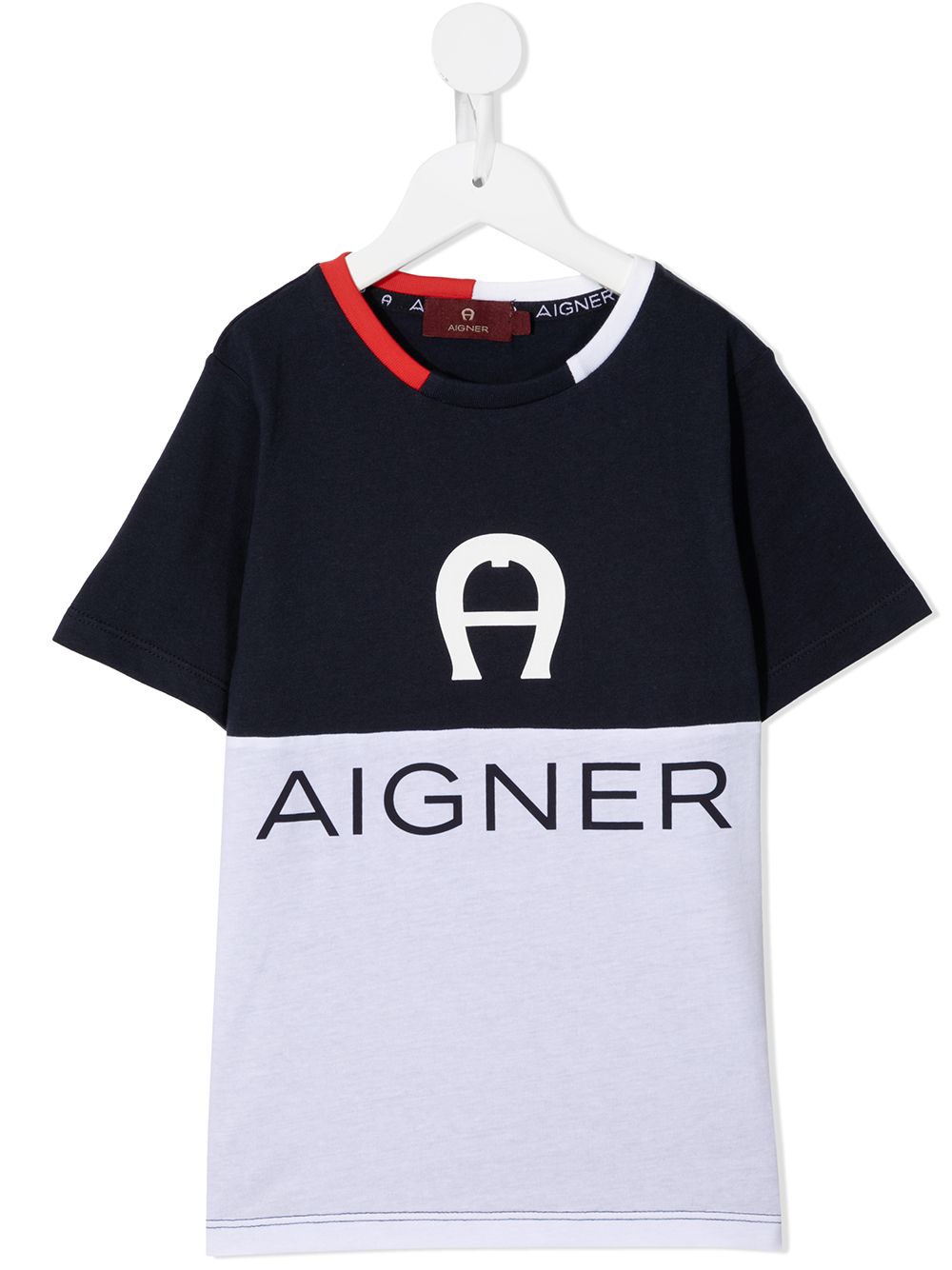 Aigner Kids Zweifarbiges T-Shirt - Blau von Aigner Kids