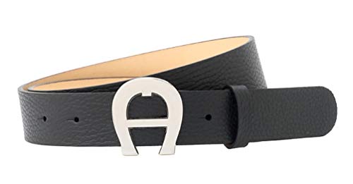 Aigner Logogürtel Cybill Silber 125090, Schwarz-85 cm von Aigner
