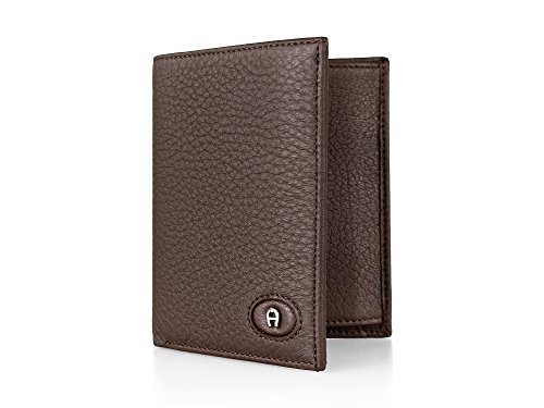 Etienne Aigner Herren Geldbörse, Schwarz, Leder, Klassisch, Zweifach gefaltet, Metallische Logo-Applikation, Foto- und Ausweisfach, 10 x 12 x 1.5 cm von Etienne Aigner