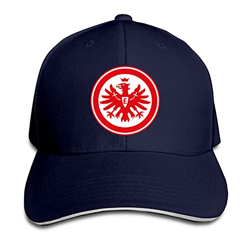 Aiier EIN-Tracht Fra-Nkfurt Logo Gebogene Krempe Cap Gedruckt Baseball Cap Sonnenblende Reisekappe Sandwich Cap Verstellbar Trucker Hut, navy, One size von Aiier