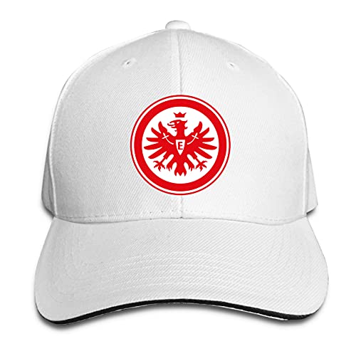 Aiier EIN-Tracht Fra-Nkfurt Logo Gebogene Krempe Cap Gedruckt Baseball Cap Sonnenblende Reisekappe Sandwich Cap Verstellbar Trucker Hut, weiß, One size von Aiier