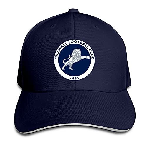 Aiier Mil-Lwall FC Logo Curved Brim Cap Printed Baseball Cap Sun Visor Travel Cap Sandwich Cap Adjustable Trucker Hat Gr. One size, navy von Aiier