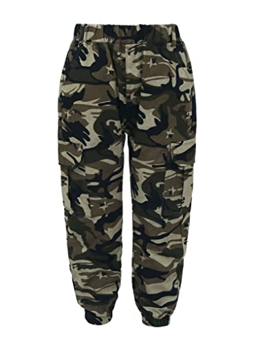 Aiihoo Kinder Jungen Cargohose Sporthose Trainingshose Mit Taschen Baumwolle Einfarbig Loose Hose Pants Latzhose Jogging Hose Freizeithose Camouflage D 146-152 von Aiihoo