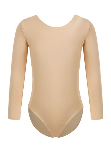 Aiihoo Kinder Mädchen Langarm Turnanzug Ballett Body mit Fleece Einfarbig Turnbody Tanzbody Gymnastik Training Dancewear Ballettanzug Rundhals 104-110 von Aiihoo