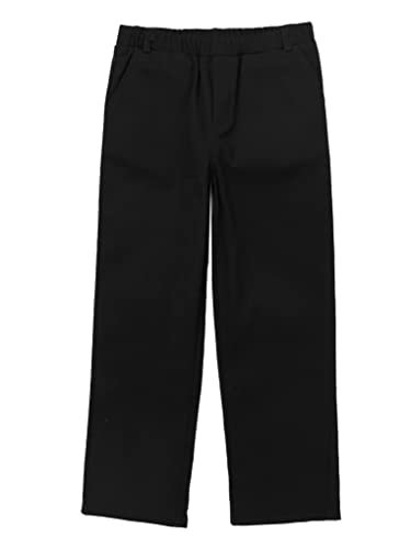 Aiihoo Kleinkinder Jungen Chino Hose Stoffhose Anzughose Anzug Pants Slim Fit Regular Freizeithose Formell Hochzeit Party Kleidung Schwarz 110-116 von Aiihoo