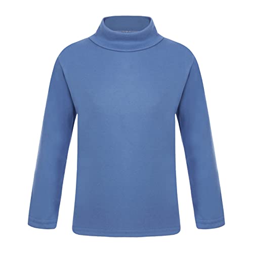 Aiihoo Mädchen Jungen Rollkragen Pullover Thermooberteil Kinder Einfarbig Langarmshirt Tops Baumwolle T-Shirt Stretch Bluse Thermounterwäsche Z Blau 146-152 von Aiihoo