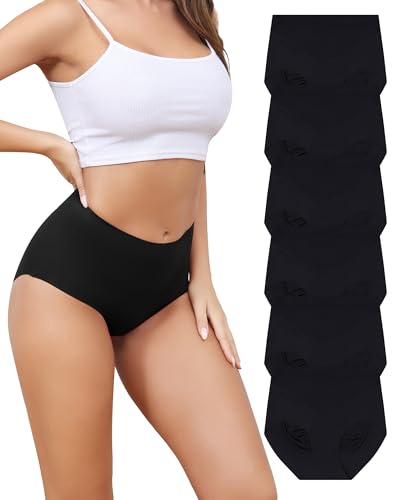 Aijolen Seamless Slips Damen Unterhosen Nahtlos Hohe Taille Taillenslip Nahtlose Unterwäsche Frauen Atmungsaktiv No Show Panties Underwear Women 6er Pack S-XXL von Aijolen