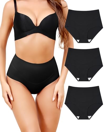 Aijolen Shapewear Damen Bauchweg Unterhose Hohe Taille Nahtlos Slips Figurformende Unterwäsche Frauen Miederhose Bauchkontrolle Taillenslip 3er Pack S-XXL von Aijolen