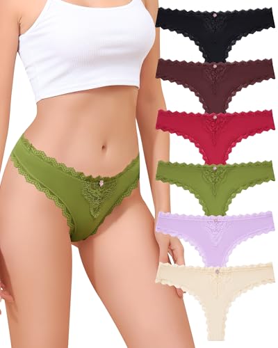 Aijolen String Femme sans Couture Sous Vetements Feminins Strings Femme et Tangas Lot de 6 Culotte String Pour Femme Sous-Vêtements S-XL von Aijolen