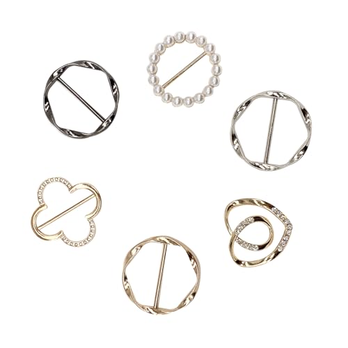 Aikeis T-Shirt Clip Schalring Brosche Schalring Clip Gürtelschnalle Metall Rund Hemdclip Damen Legierung Schalclip Seidenschalring Saumknoten Hemd Krawattenklammer Ringschnalle von Aikeis