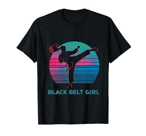 Schwarzer Gürtel Mädchen T-Shirt von Aikido Martial Cool Aikido Design