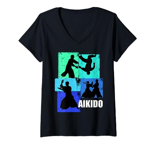 Damen Aikido Kleidung für Aikidoka Gear | Aikido T-Shirt mit V-Ausschnitt von Aikido Shirts