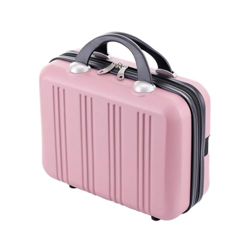 Aikimfuly Multifunktionale tragbare Make-up-Tasche für Damen, große Kapazität, Reise-Kosmetik-Aufbewahrungsbox mit Griff und Parfüm-Organizer, einfarbig, Einheitsgröße von Aikimfuly