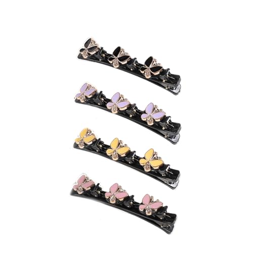 Ailan 4 paket/los Kristall Stein Geflochtene Haar Clip Für Frauen Langlebig ABS Frauen Gebrochen Haar Clip Temperament Haar Clip, Schmetterling von Ailan