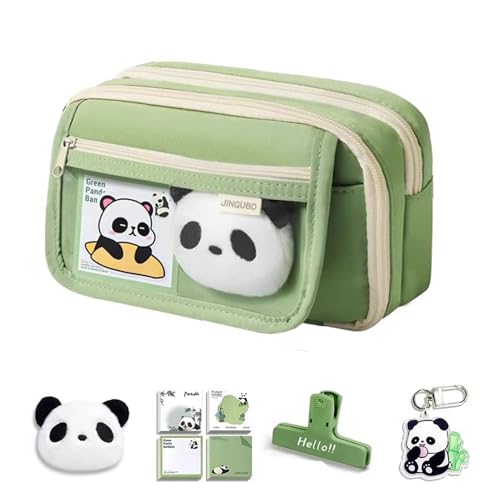 Ailan Cartoon Panda Stifte in mehrschichtigem Stand Up Federmäppchen Stand Up Federmäppchen Panda Bleistifttuch Cartoon Panda Stiftetaschen von Ailan
