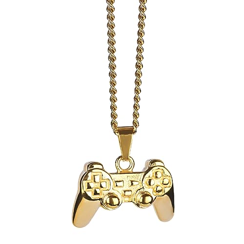 Ailan Die Game Controller Anhänger Halskette unterstreicht die Gaming Leidenschaft und lässt Sich leicht mit Anderen Accessoires kombinieren. Geschenkidee mit Metallkette, Gold von Ailan