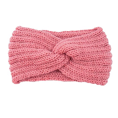 Ailan Gehäkeltes Stirnband Einfacher Stil Sport Stirnband Atmungsaktives Schweißband Kopfbedeckung Elastisches Weichheits Haarband für Yoga, Haut rosa von Ailan