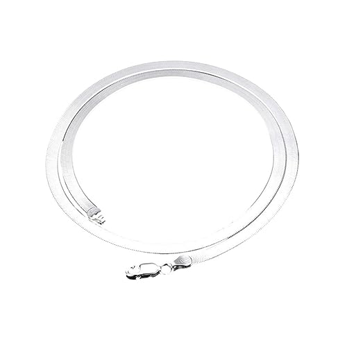 Ailan Männer Frauen Paar Sterling Silber Schmuck Modische und einfach passende Kupfer Modeschmuck Accessoires Schlangenkette, 45cm von Ailan