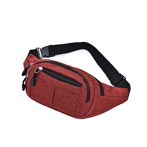 Ailan Männer Gürteltasche Verstellbarer Reißverschluss lässiger Ersatz tragbare Schulter Crossbody Brust Sport Reisetaschen Tasche, Rot von Ailan
