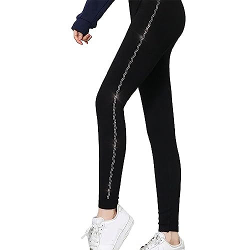 Ailan Winter Strass Leggings Frauen reizvolle glänzende Beute Kristallhosen beiläufige Outwear Fleece Futter elastische warme Strumpfhose, Weißer Kristall 12 von Ailan