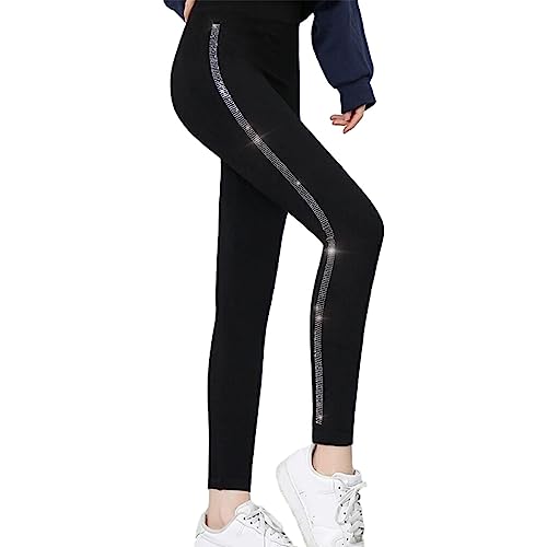 Ailan Winter Strass Leggings Frauen reizvolle glänzende Beute Kristallhosen beiläufige Outwear Fleece Futter elastische warme Strumpfhose, Weißer Kristall 2 von Ailan