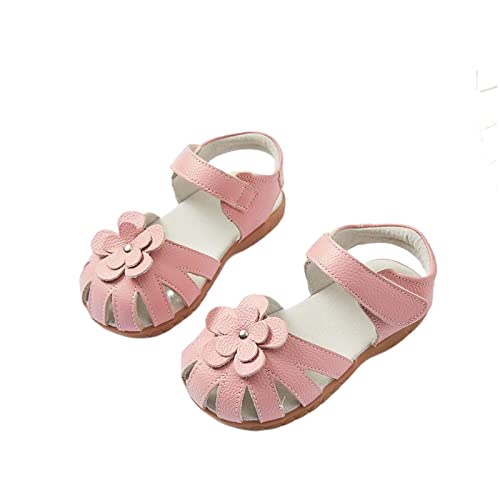 AILEESE Baby Kleinkind Kind Wenig Mädchen Aus Echtem Leder Weich Geschlossene Zehe Mode Sandalen Sommer Badeschuhe (Kleinkind/Little Kid/Big Kid) von Aileese